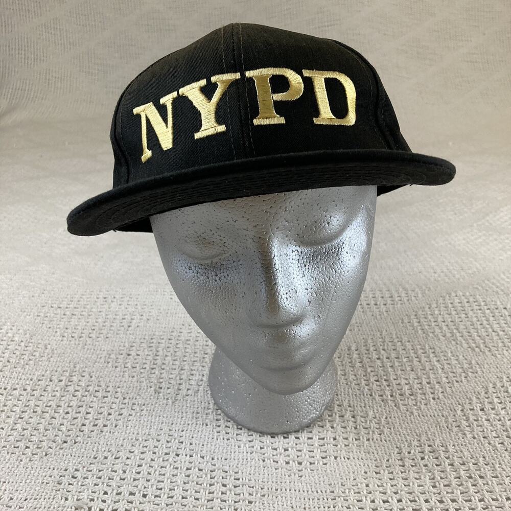 NYPD Gold Embroidered Black Snap Back OS Baseball Cap Hat